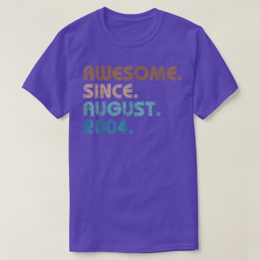 T-shirt 17 Ans Funny Awesome Depuis Août 2005 17 (Design devant)
