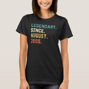 T-shirt 17 Ans Légende depuis août 2005 17e anniversaire