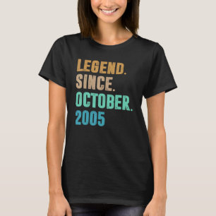 T-shirt 17 Ans Légende depuis Octobre 2005 17e Naissance