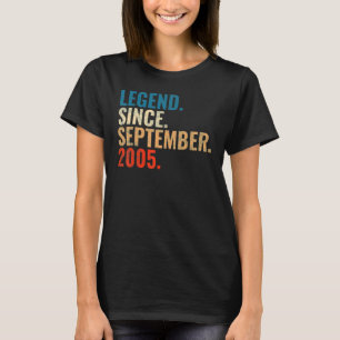T-shirt 17 Ans Légende depuis Septembre 2005 17th Bir