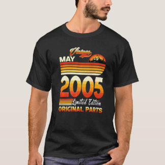 T-shirt 17 ans Retro Vintage mai 2005 17e anniversaire