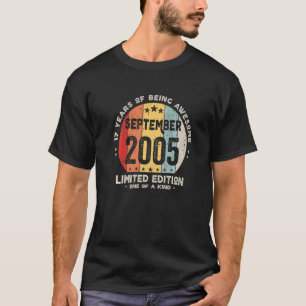 T-shirt 17 Ans Septembre 2005 17e Anniversaire