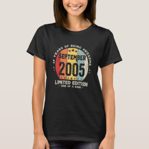 T-shirt 17 Ans Septembre 2005 17e Anniversaire 1