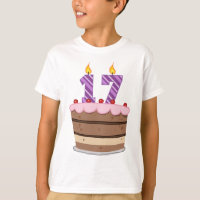 17 ans sur le gâteau d'anniversaire