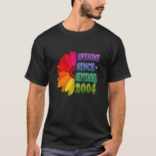 T-shirt 17 Ans Vieux Floral Awesome Depuis Septembre 2004