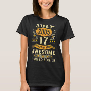 T-shirt 17 ans Vintage juillet 2005 17e anniversaire