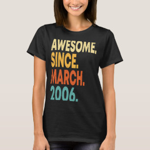 T-shirt 17 ans Vintage mars 2006 17e anniversaire garçon