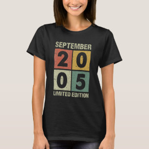 T-shirt 17 ans Vintage septembre 2005 17e anniversaire
