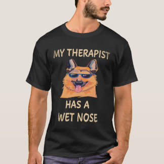 T-shirt 17 Mon thérapeute a un berger allemand au nez humi