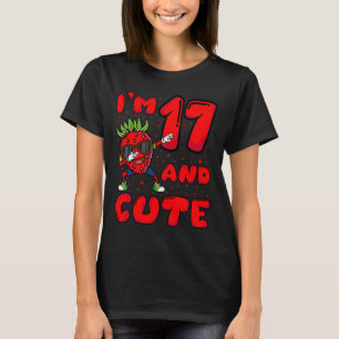 T-shirt 17e année Anniversaire Fraise Thème Fille Garçon I
