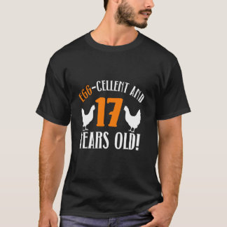 T-shirt 17e anniversaire 17 ans éleveuse de poulets poule