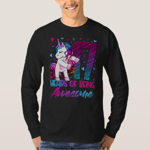 T-shirt 17e anniversaire 17 ans fille Flossing Unicorn P
