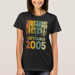 T-shirt 17e anniversaire 17 ans stupéfiant depuis septembr