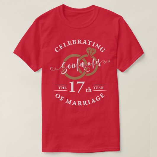 T-shirt 17e anniversaire de Mariage 17 ans de mariage (Design devant)