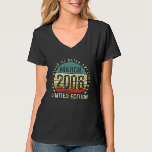 T-shirt 17e anniversaire garçon Vintage mars 2006 17 ans