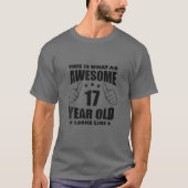 T-shirt 17E Anniversaire Génial Cadeau Garçon Fille 17 Ans (Devant)