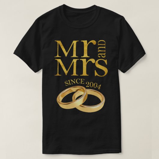 T-shirt 17e anniversaire Mariage Cadeau Mr & Mrs. depuis 2 (Design devant)