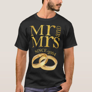 T-shirt 17e anniversaire Mariage Cadeau Mr & Mrs. depuis 2