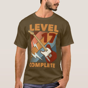 T-shirt 17e Anniversaire Niveau 17 Complet E-Guitare