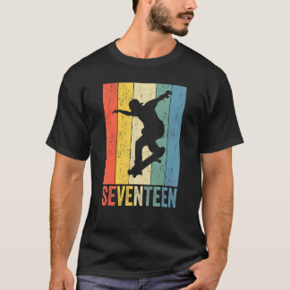 T-shirt 17e anniversaire Retro Skateboard Boys Mens 17