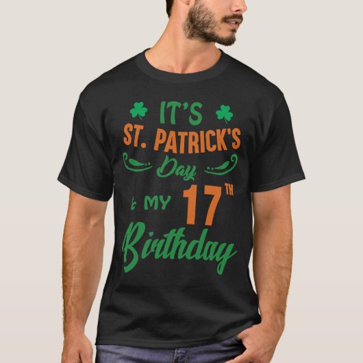 T-shirt 17e anniversaire St Patrick's Day Party Hommes Fem (Devant)