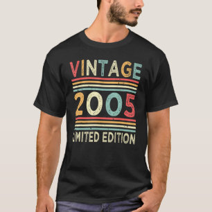 T-shirt 17e anniversaire Vintage 2005 17 ans