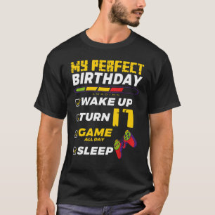 T-shirt 17ème Anniversaire Fête Parfait Pour Joueur 17 Ans