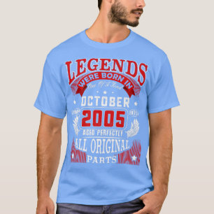 T-shirt 17ème Anniversaire Tee Legends Né En Octobre 2005