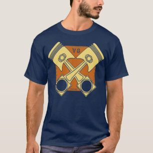 T-shirt 18436572 V8 Vintage retro démonté