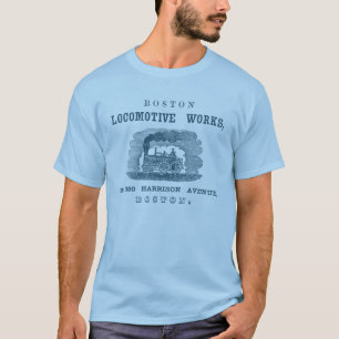 T-shirt 1852 Boston Locomotive Works, acier bleu