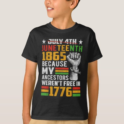 T-shirt 1865 Parce Que Mes Ancêtres Étaient Libres (Devant)