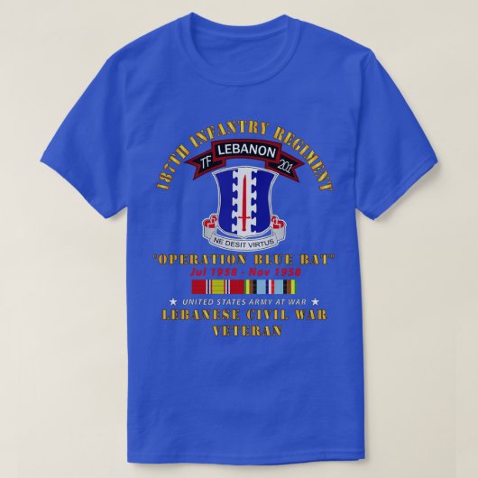 T-shirt 187e Régiment d'infanterie TF 201 Liban w AFEM SVC (Design devant)