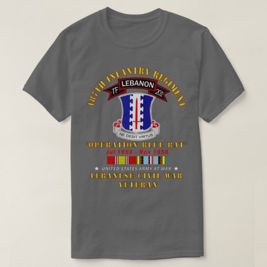 T-shirt 187e Régiment d'infanterie TF 201 Liban w AFEM SVC (Design devant)