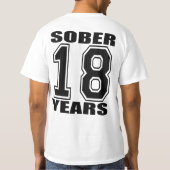 T-shirt 18 ans assagissent le noir sur le blanc (Dos)