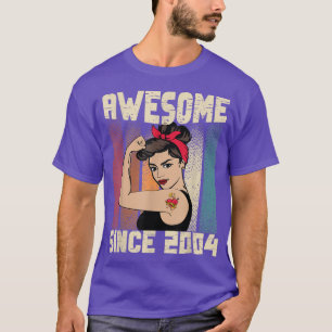 T-shirt 18 Ans Awesome depuis 2004 18e Anniversaire Femmes