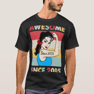 T-shirt 18 ans Awesome depuis 2005 18e anniversaire