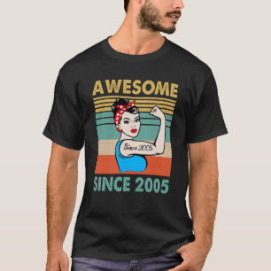 T-shirt 18 ans Awesome depuis 2005 18e anniversaire