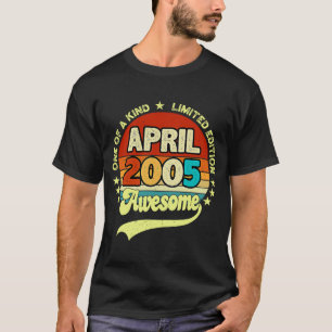 T-shirt 18 Ans Awesome Depuis Avril 2005 18e Anniversaire