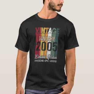T-shirt 18 Ans Awesome Depuis Janvier 2005 18e Anniversair