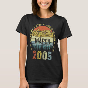 T-shirt 18 Ans Awesome Depuis Mars 2005 18e Anniversaire