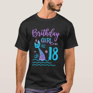 T-shirt 18 Ans Cadeau Mermaid queue 18e Anniversaire fille