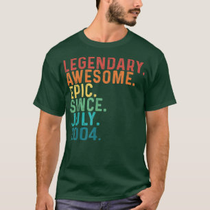 T-shirt 18 Ans Funny Awesome Depuis Juillet 2004 18th Bi