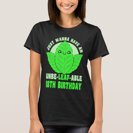 T-shirt 18 Ans Joyeux 18ème Anniversaire Mignonne Plante 1 (Devant)