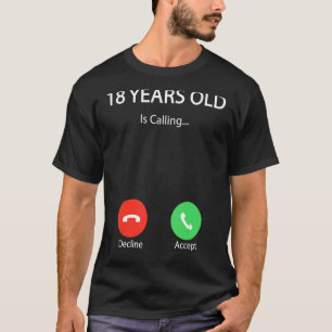 T-shirt 18 Ans L'Âge Appelle Mignonne Joyeux 18e Anniversa