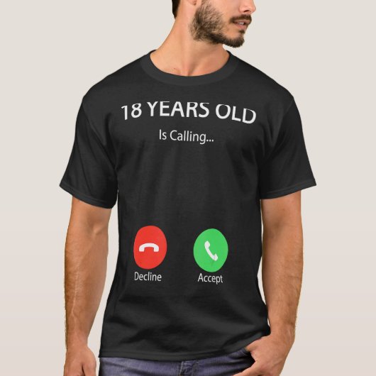 T-shirt 18 Ans L'Âge Appelle Mignonne Joyeux 18e Anniversa (Devant)