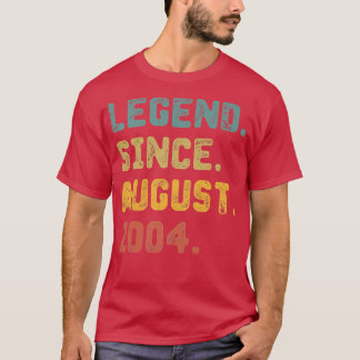 T-shirt 18 Ans Légende Cadeau depuis août 2004 18e Bir