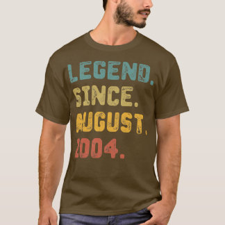 T-shirt 18 Ans Légende Cadeau depuis août 2004 18e Bir