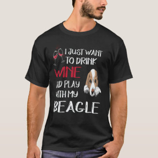 T-shirt 18 Bois du vin et joue avec mon beagle