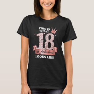 T-shirt 18 & Fabulous I Black Peach Party Group Candid Pho