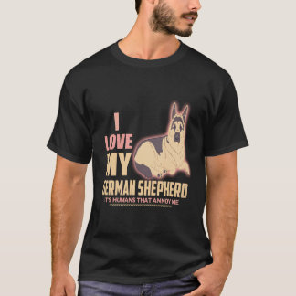 T-shirt 18 J'aime mon berger allemand, ce sont les humains